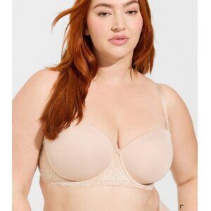 Torrid NWT Bombshell Everyday Multiway Nude Lace Strapless Bra 40G